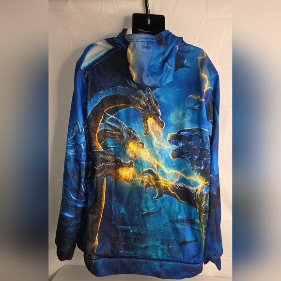 GODZILA Men's Graphic Hoodie Blue Size 3XL Ci-3224 - Picture 5 of 9